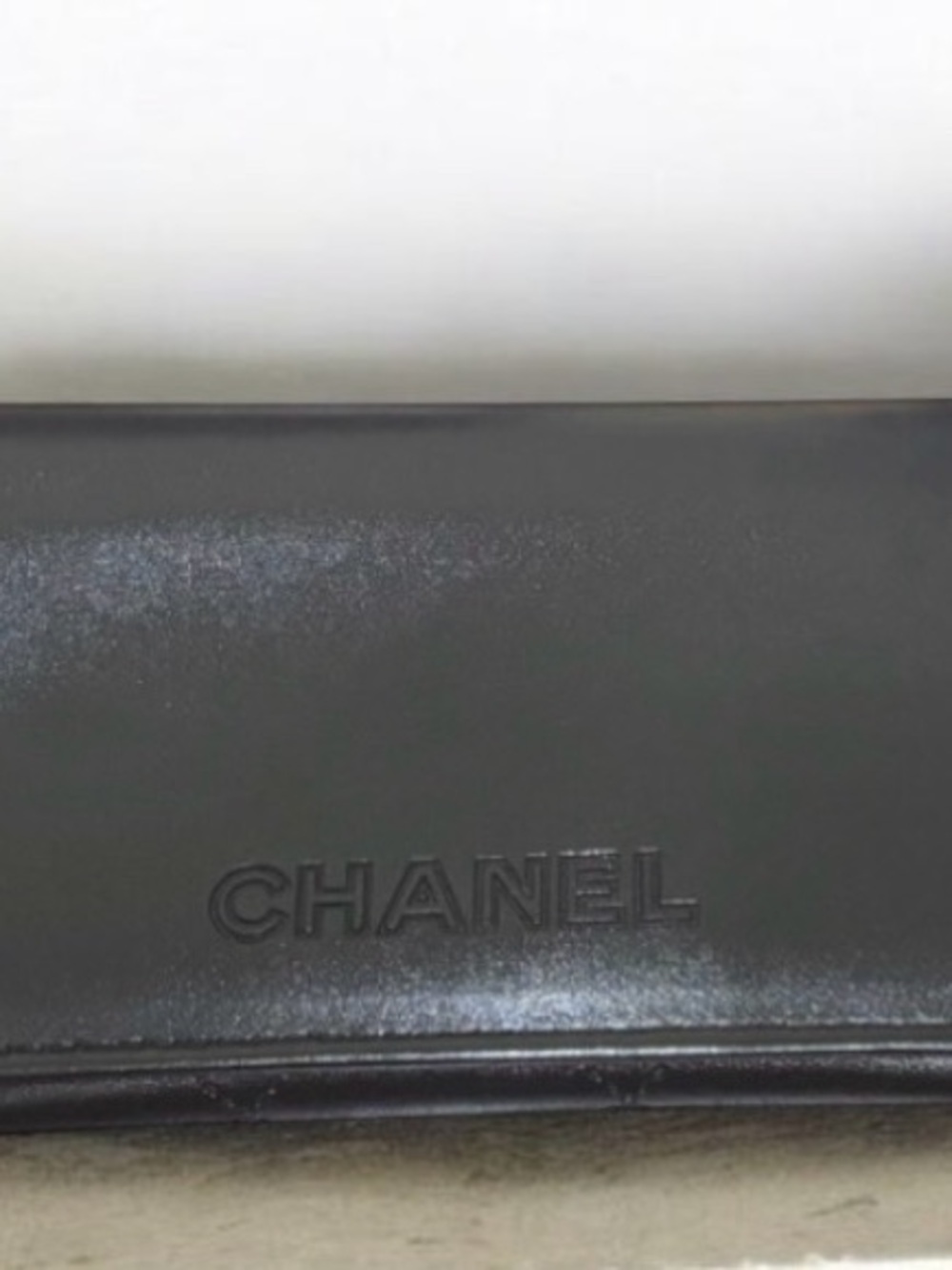 CHANEL Black Sunglasses Leather Case